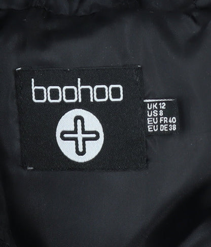 Womens UK Size 12 Boohoo Black Puffer Jacket