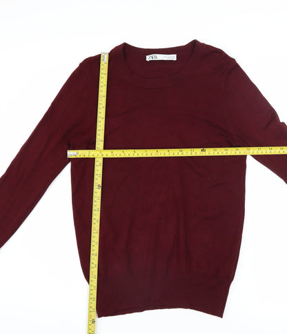 Womens UK Size S Zara Red Pullover Jumper