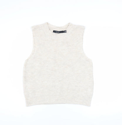 Womens UK Size M VERO MODA Beige Vest Jumper