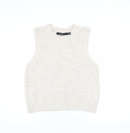 Womens UK Size M VERO MODA Beige Vest Jumper