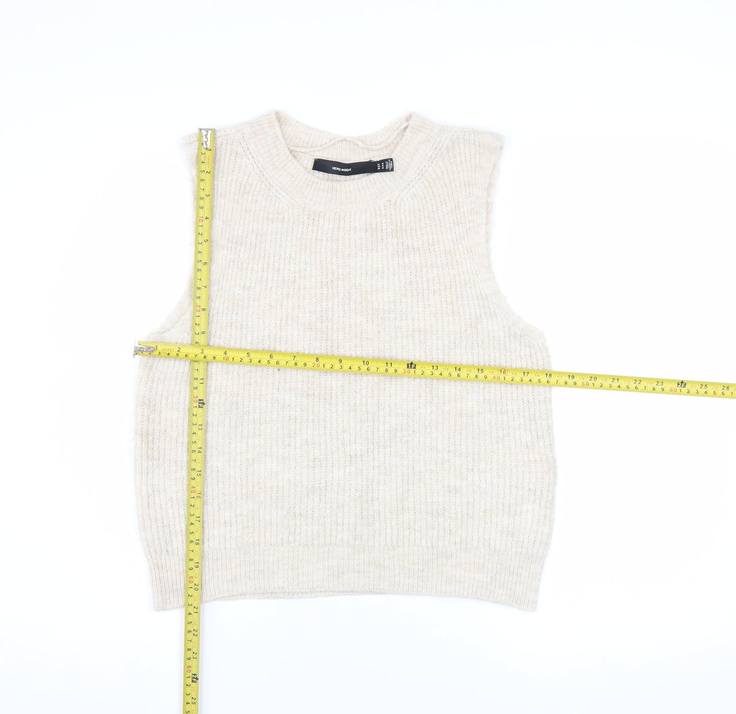 Womens UK Size M VERO MODA Beige Vest Jumper