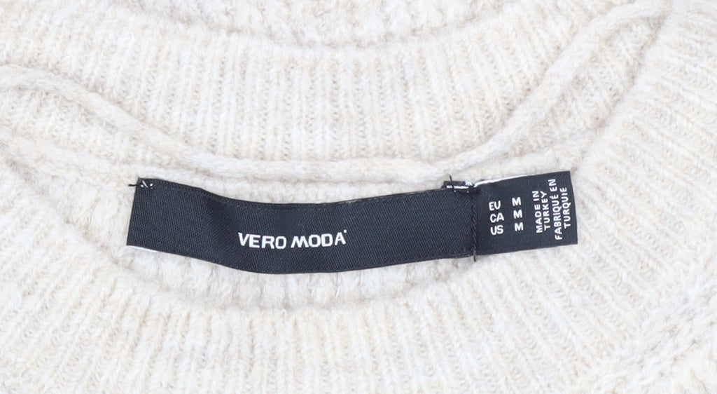 Womens UK Size M VERO MODA Beige Vest Jumper