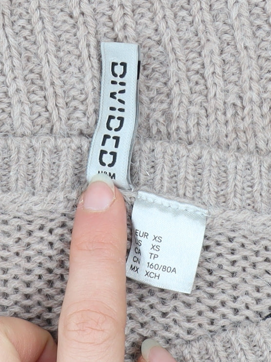 Womens UK Size XS H&M Beige Pullover Jumper