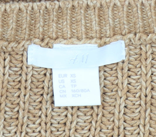Womens UK Size XS H&M Beige Pullover Jumper