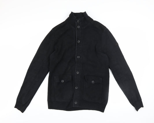 Mens UK Size M Ben Sherman Black Cardigan Jumper