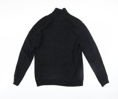 Mens UK Size M Ben Sherman Black Cardigan Jumper
