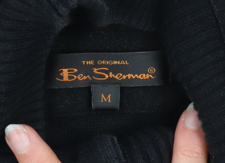 Mens UK Size M Ben Sherman Black Cardigan Jumper