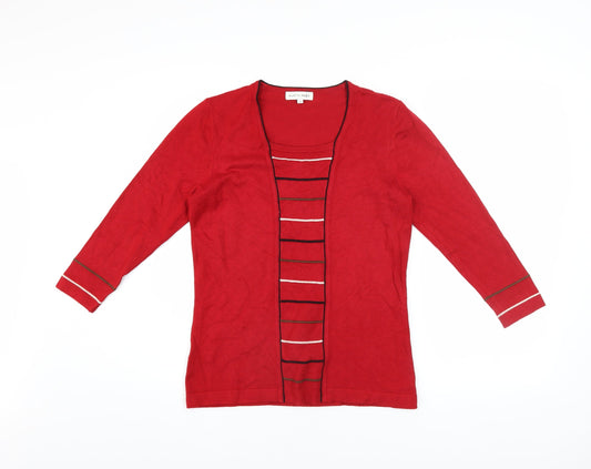 Womens UK Size S Austin Reed Red Cardigan Jumper
