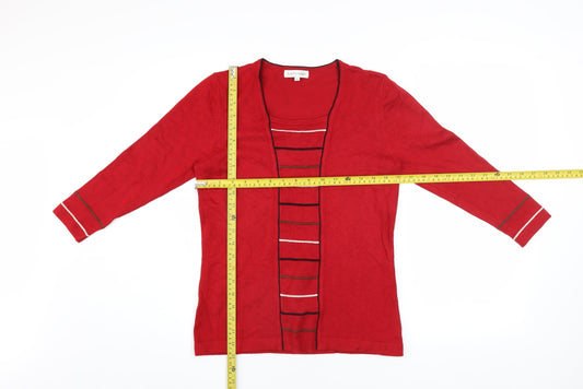 Womens UK Size S Austin Reed Red Cardigan Jumper