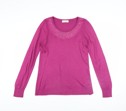 Womens UK Size 10 Marks and Spencer Pink Pullover Jumper
