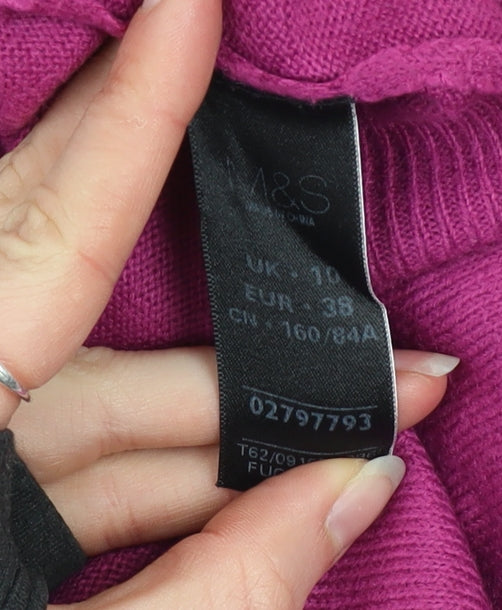Womens UK Size 10 Marks and Spencer Pink Pullover Jumper