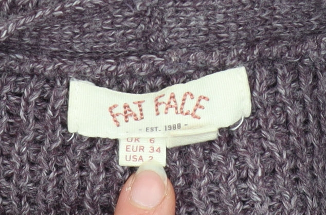 Womens UK Size 6 FatFace Purple Cardigan Jumper