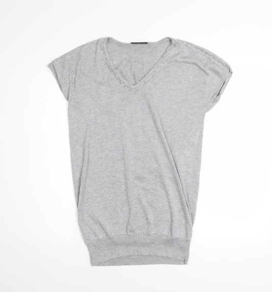 Womens UK Size S Wallis Grey Basic Blouse