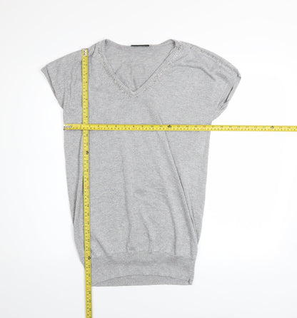Womens UK Size S Wallis Grey Basic Blouse