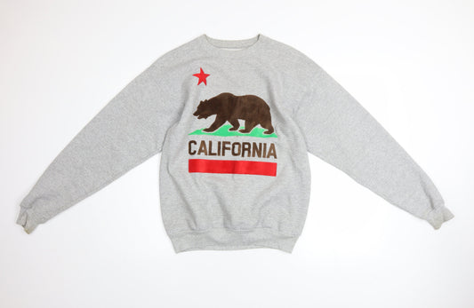 Mens UK Size S Hanes Grey Pullover Sweatshirt