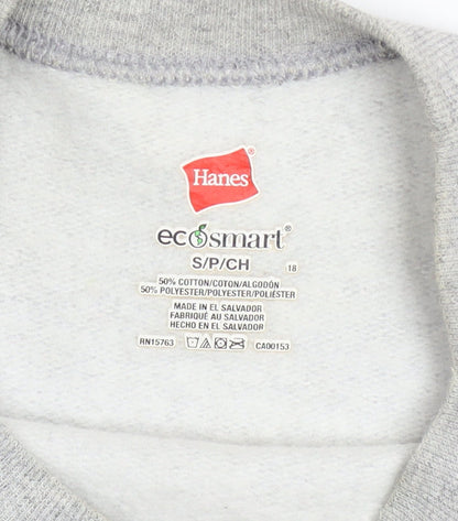 Mens UK Size S Hanes Grey Pullover Sweatshirt