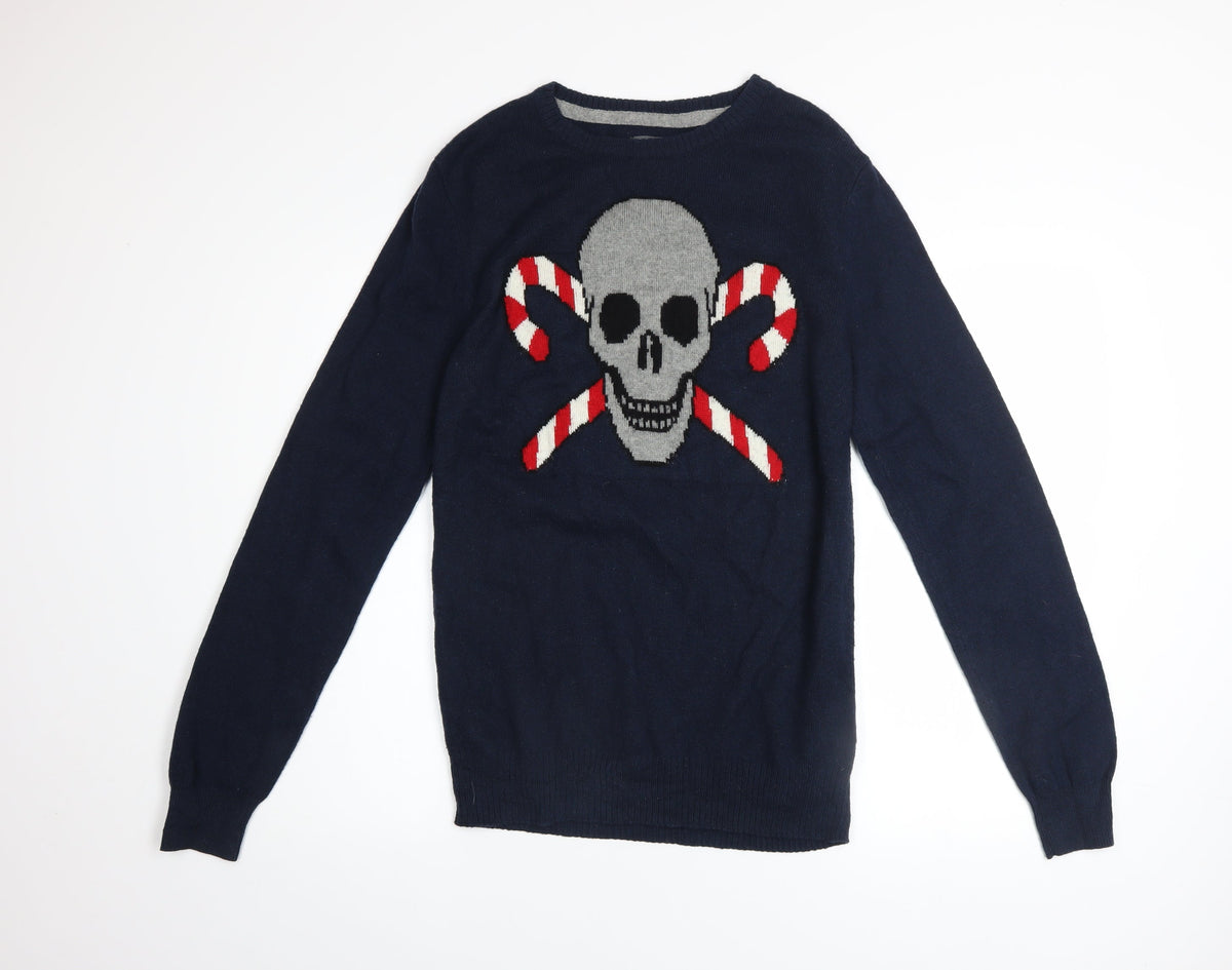 Mens UK Size S Aéropostale Blue Pullover Jumper