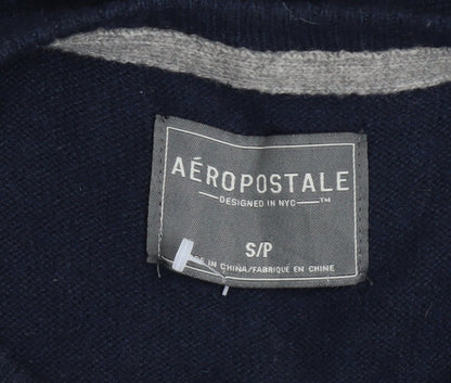 Mens UK Size S Aéropostale Blue Pullover Jumper