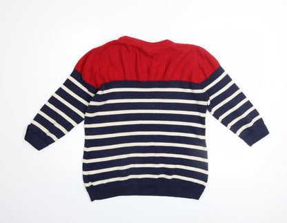 Womens UK Size M Country Rose Red Pullover Jumper