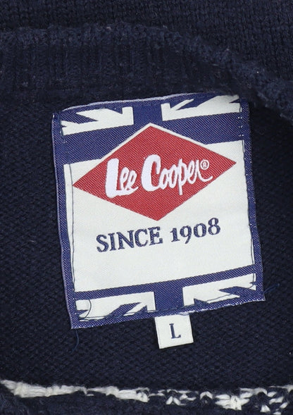 Mens UK Size L Lee Cooper Blue Pullover Jumper