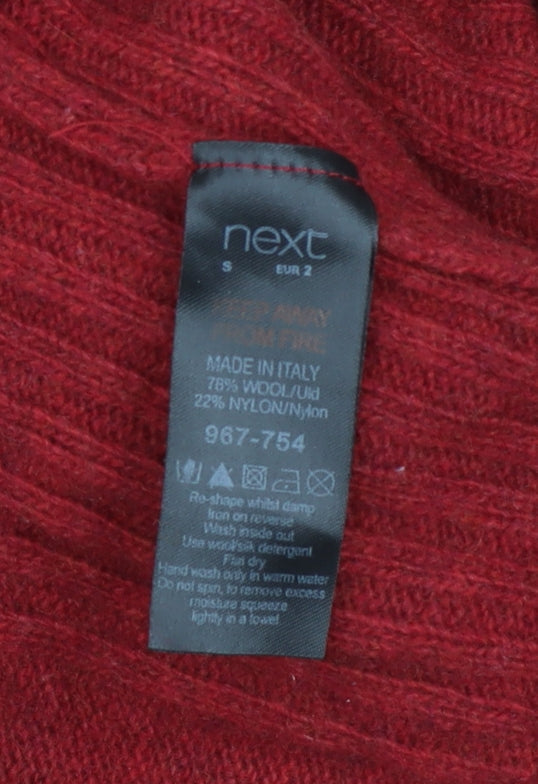 Mens UK Size S NEXT Red 1/2 Zip Jumper