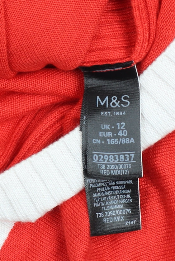 Womens UK Size 12 Marks and Spencer Red Pullover Jumper