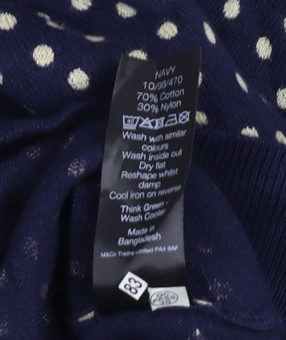 Womens UK Size 12 M&Co Blue Pullover Jumper