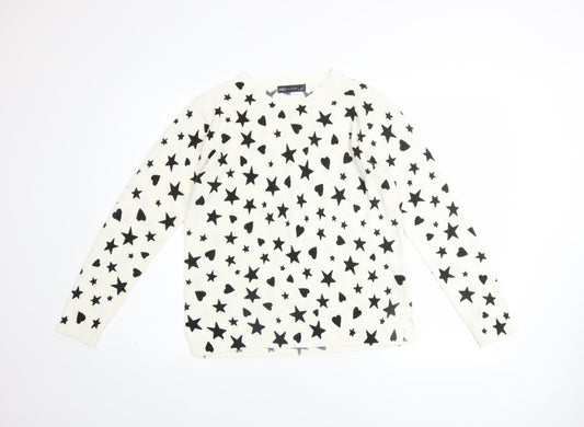Womens UK Size 14 Marks and Spencer Ivory Pullover Jumper