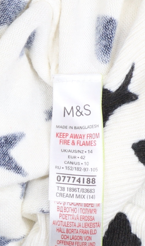 Womens UK Size 14 Marks and Spencer Ivory Pullover Jumper