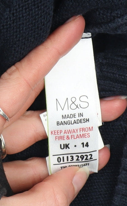 Womens UK Size 14 Marks and Spencer Blue Pullover Jumper