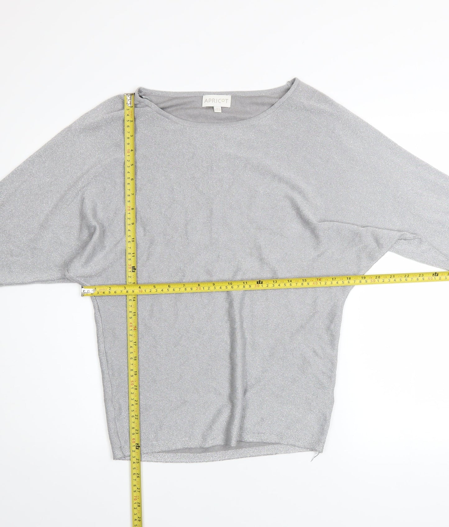 Womens UK Size 8 Apricot Grey Pullover Jumper