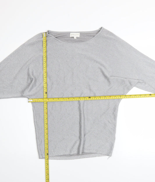 Womens UK Size 8 Apricot Grey Pullover Jumper