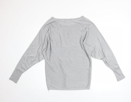 Womens UK Size 8 Apricot Grey Pullover Jumper