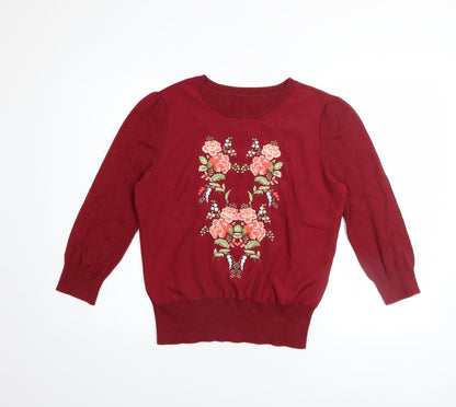 Womens UK Size 12 Oasis Red Pullover Jumper