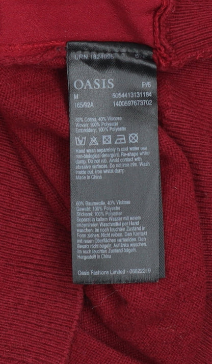 Womens UK Size 12 Oasis Red Pullover Jumper