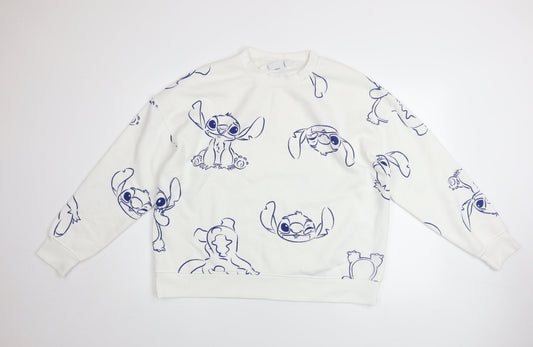 Womens UK Size L Disney White Pullover Sweatshirt