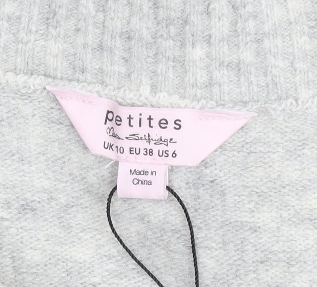 Womens UK Size 10 Miss Selfridge Grey Pullover Jumper