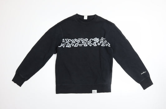 Mens UK Size S Uniqlo Black Pullover Sweatshirt
