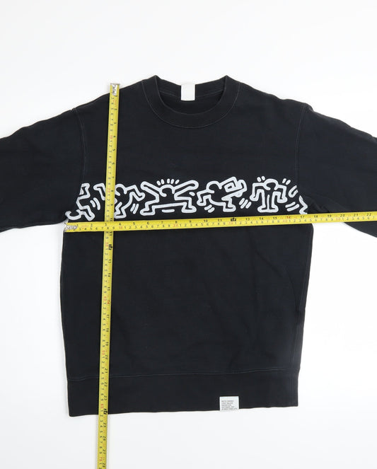 Mens UK Size S Uniqlo Black Pullover Sweatshirt
