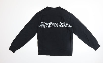 Mens UK Size S Uniqlo Black Pullover Sweatshirt