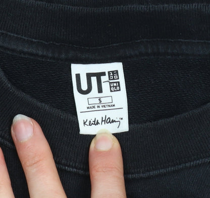 Mens UK Size S Uniqlo Black Pullover Sweatshirt