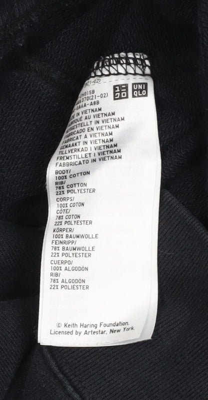 Mens UK Size S Uniqlo Black Pullover Sweatshirt