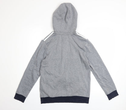 Boys UK Size 13-14 Years adidas Grey Half Zip Hoodie