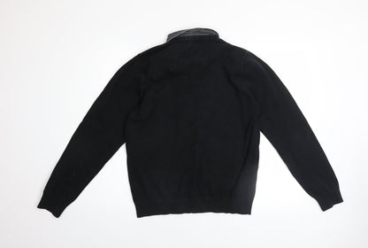 Mens UK Size M Marks and Spencer Black Pullover Jumper