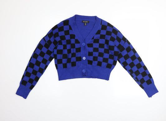 Womens UK Size S QED London Blue Cardigan Jumper