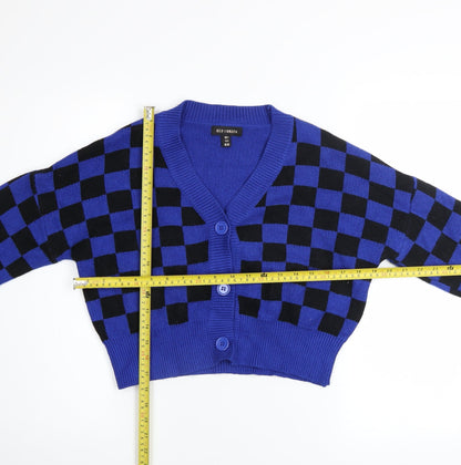 Womens UK Size S QED London Blue Cardigan Jumper