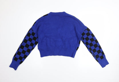 Womens UK Size S QED London Blue Cardigan Jumper