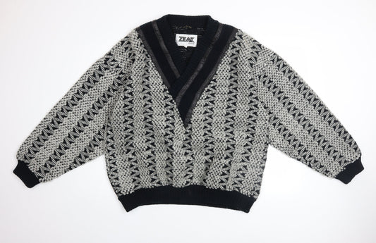 Mens UK Size XL Zeak Classic Black Cardigan Jumper