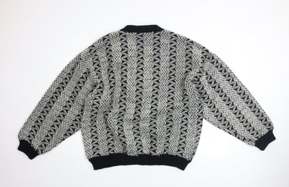 Mens UK Size XL Zeak Classic Black Cardigan Jumper