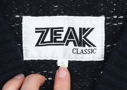 Mens UK Size XL Zeak Classic Black Cardigan Jumper